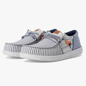 Hey Dude Men's Striped Loafers - Navy and White